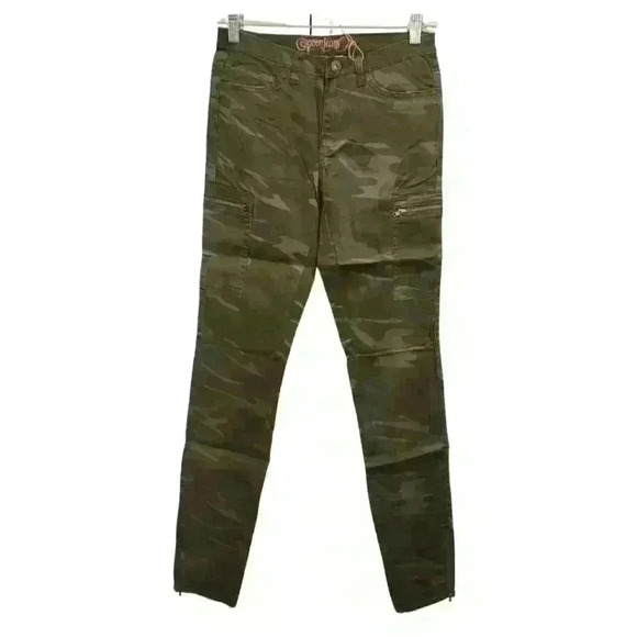 Spoon Jeans Camo Camoflauge Ankle Zip Five-Pocket Style Pants Jeans - Picture 1 of 10